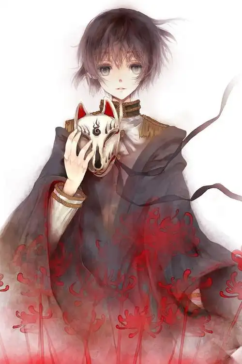 动漫中戴狐狸面具的人物图片