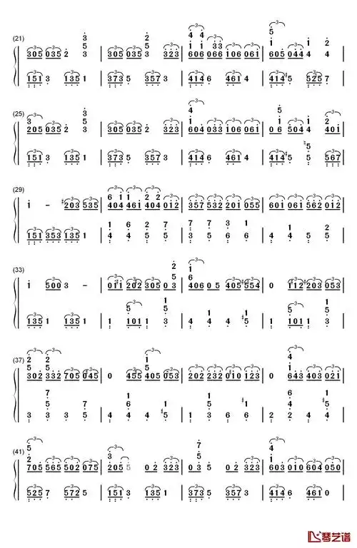 圣诞结钢琴简谱-数字双手-陈奕迅2