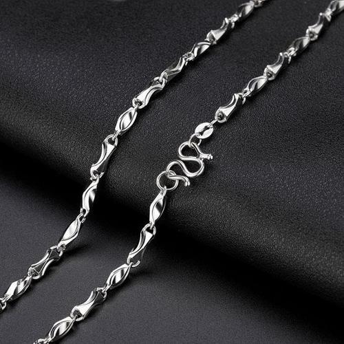 正品真铂金项链男款粗女款细pt950纯白金链子元宝链百搭锁骨链子