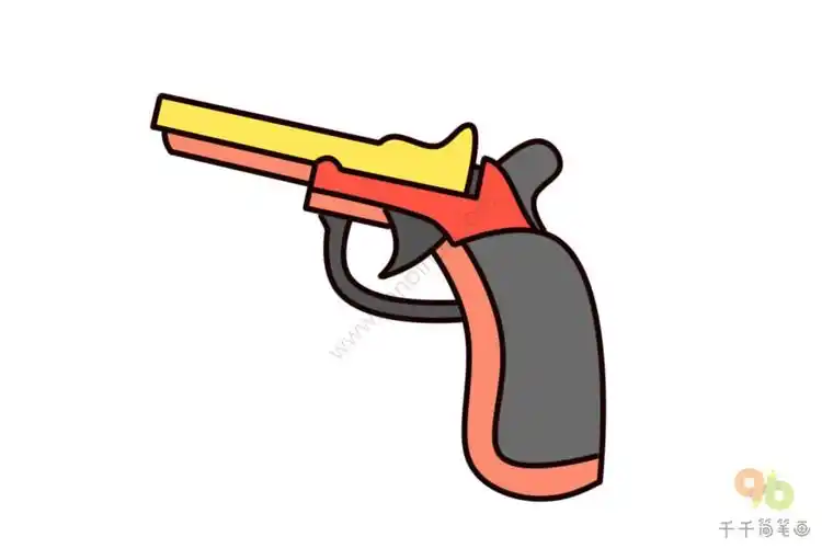 起跑信号枪发令枪简笔画