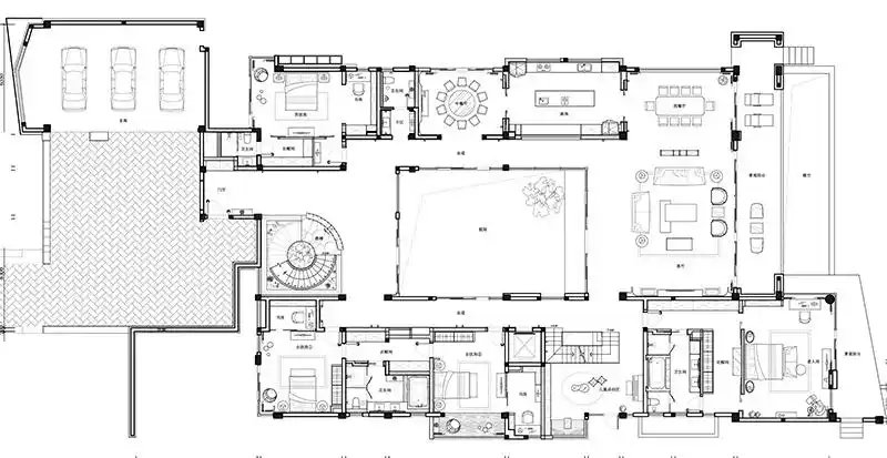 现代简约别墅2000平米180万-仁恒棠北装修案例-苏州房天下家居装修网