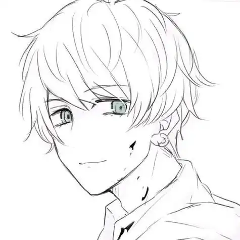 动漫头像男生简笔画图片