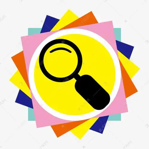 卡纸上的简笔放大镜