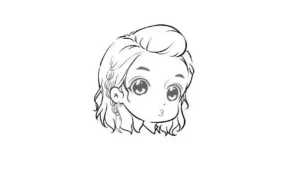 卡通q版赵丽颖简笔画的画法步骤