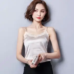 真丝吊带背心大码欧美图片