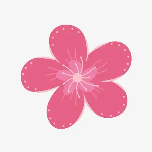 卡通红色桃花矢量图