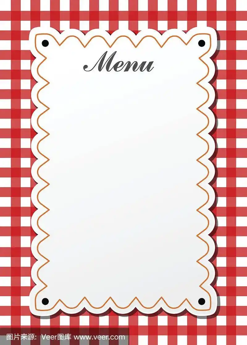 传统餐厅的菜单