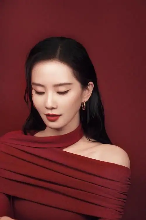 刘诗诗丝绒红裙