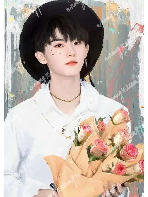 画一个捧花的马嘉祺(粉丝朋友约.