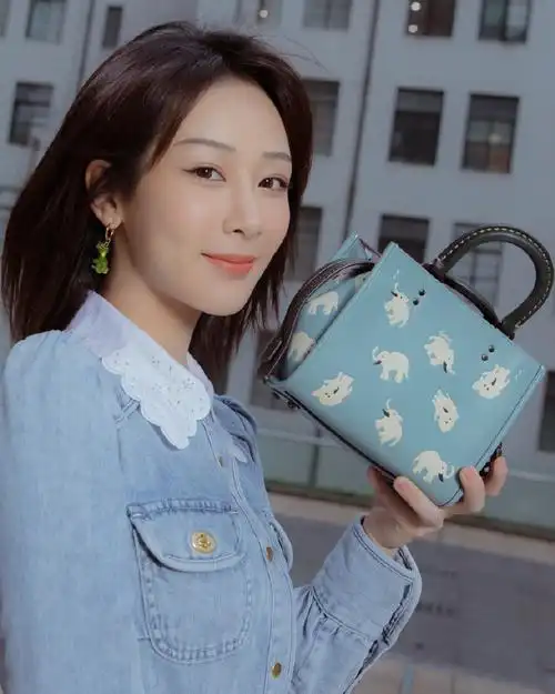 coach 秀场直击##杨紫复古牛仔长裙