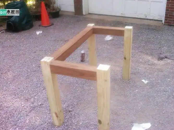 木工diy贴木皮工艺的简约电脑桌