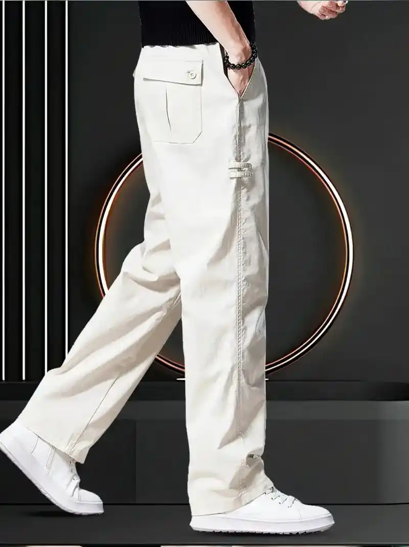 男士潮流白裤