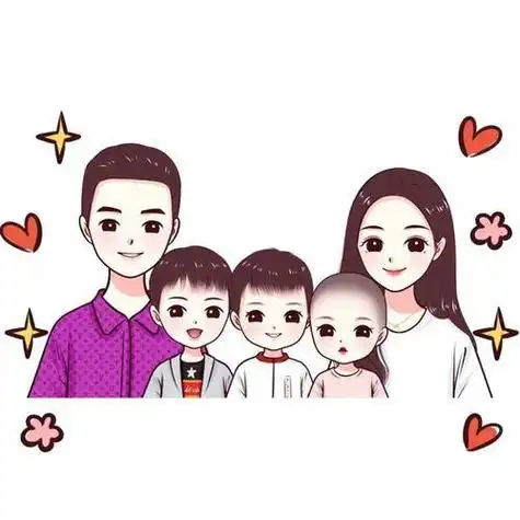 两个男孩 一个女孩 一家人头像