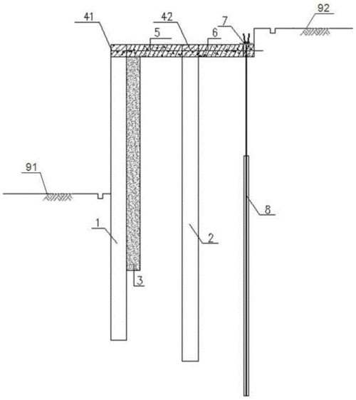 一种加强型竖向锚杆双排桩支护体系