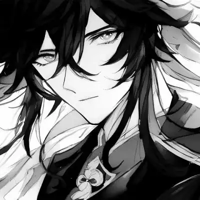 优质动漫男头黑白