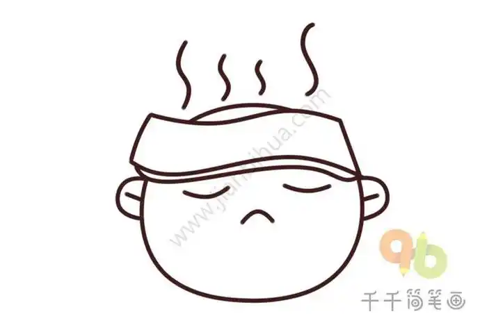 人物表情包简笔画发烧了好难受生病的小人简笔画发烧简笔画怎么画动画