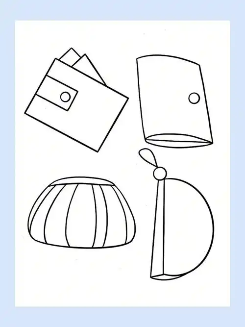 简笔画日常用品钱包1230