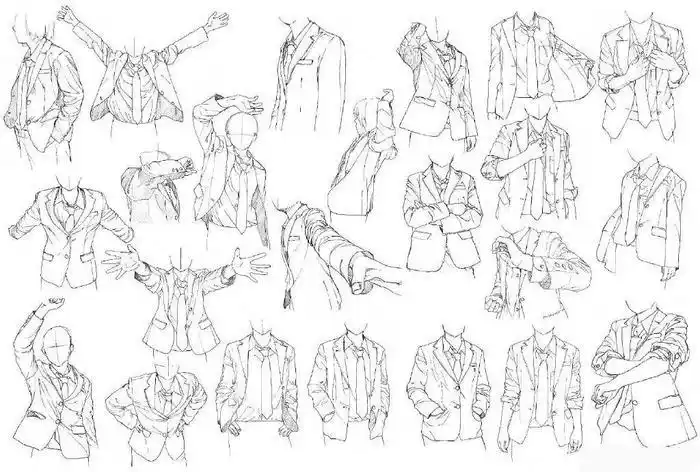 男西装绘制参考画成熟帅气男生用得上哟