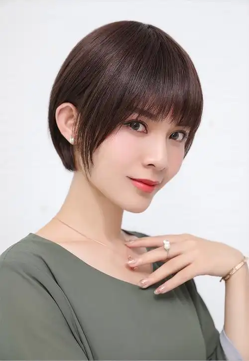 假发女短发波波bobo头短直发自然修脸女式真发混发整顶发套