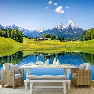 00110人付款淘宝8d新中式轻奢金山麋鹿大气墙布8d立体电视墙背景墙