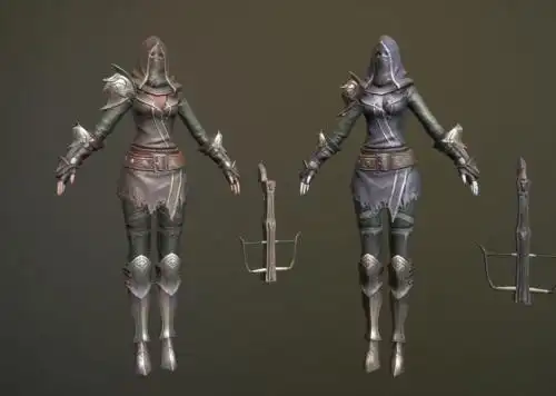 pbr 写实 暗影女刺客 弓弩手 killer  蒙面女杀手