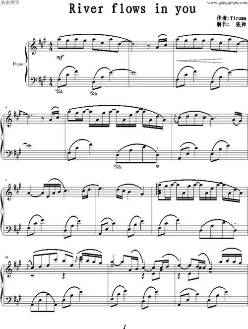 你的微笑钢琴谱-环球钢琴网