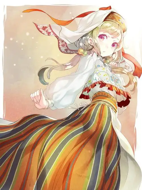 《高清插画图组》戴面纱的少女,演绎出神秘氛围