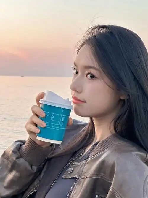 林允在海边看日落凹造型鬼马可爱超活泼