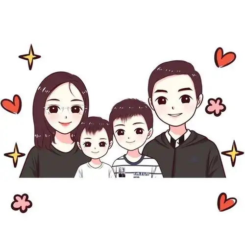 头像设计,一家三口,四口亲子头像,微信头像合集