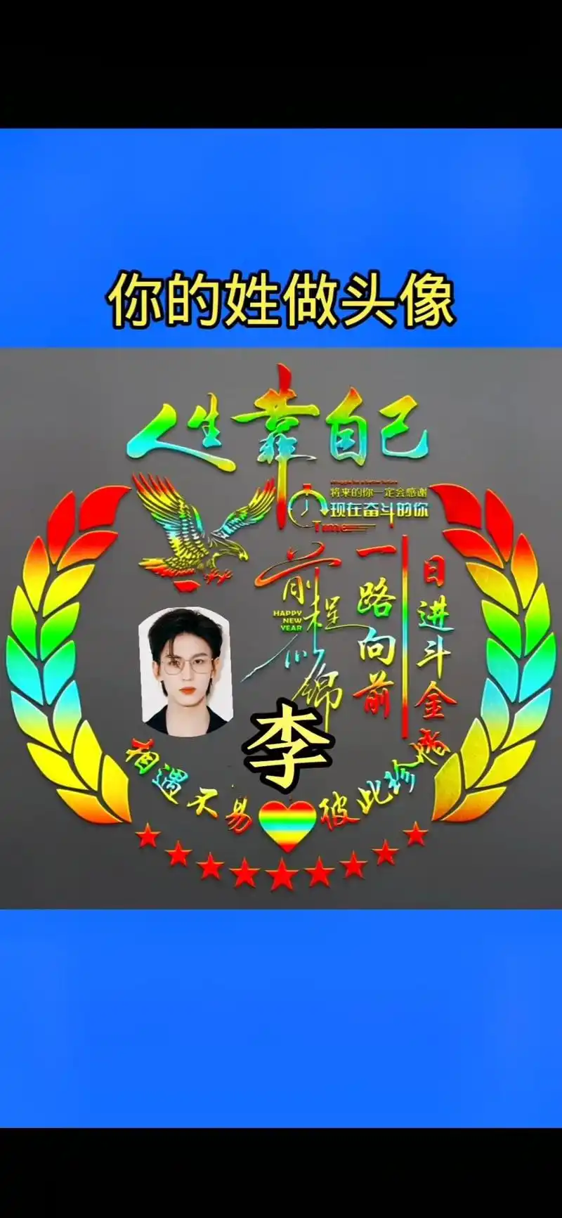 我爱您李 裁剪 一景庆 你的姓做头像 高清 不负韶华 酸甜 - 抖音