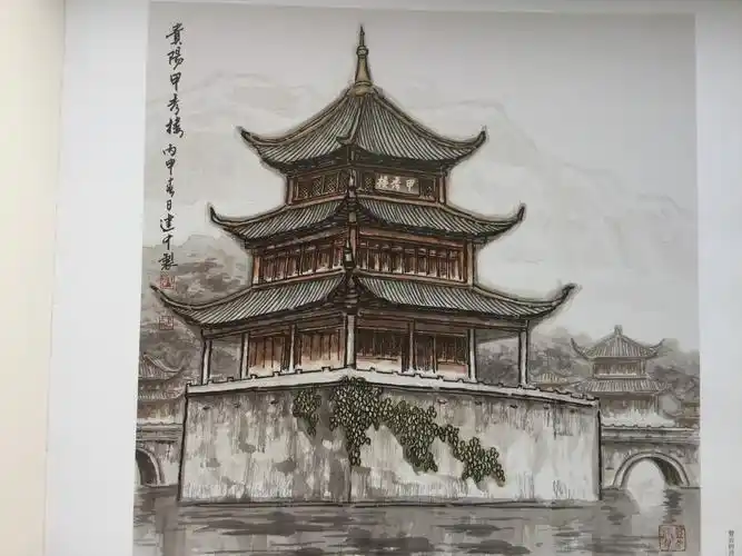 神州宏韵,郑建中中国画古建筑国画集