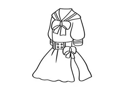 动漫裙子简笔画步骤图片