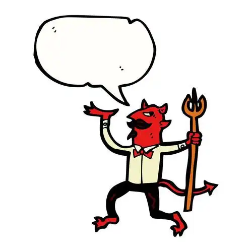 魔鬼,向量,在白色背景上的卡通恶魔