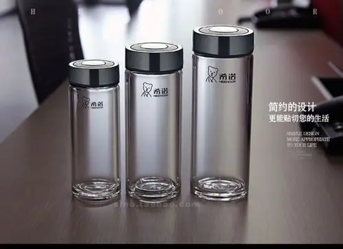 正品希诺玻璃杯单层加厚便携水晶茶杯水杯车载xn-6015 6016 6017