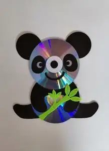幼儿园手工作业大熊猫废旧物品光盘光碟改造不织布材料包成品