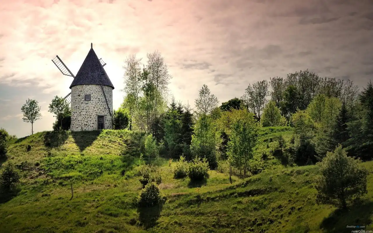 非主流唯美意境个性风车绝美风景桌面壁纸(二)