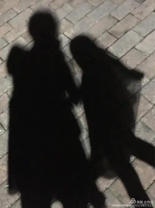 婆孙俩散步的影子……(晚上影子)