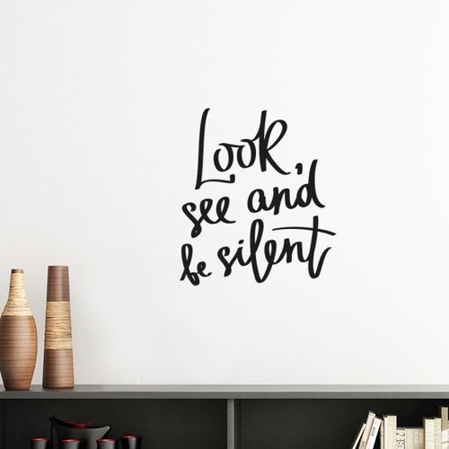 看着不说话励志短语墙贴壁纸房间贴花