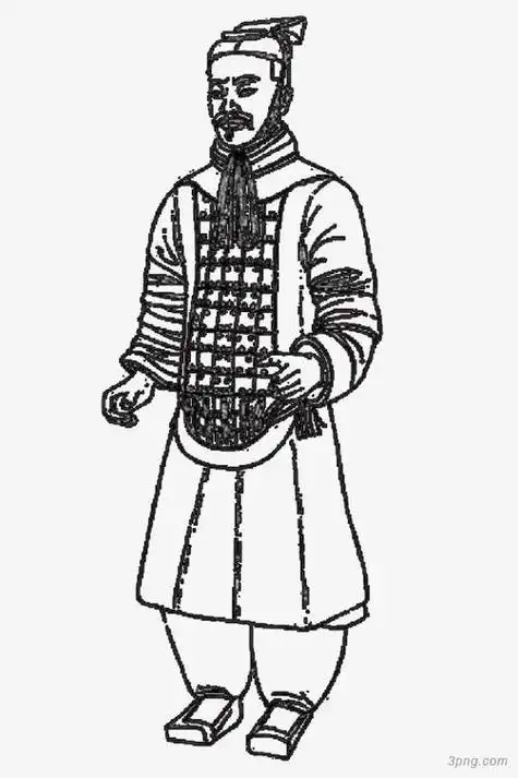 简笔画士兵卡通兵马俑
