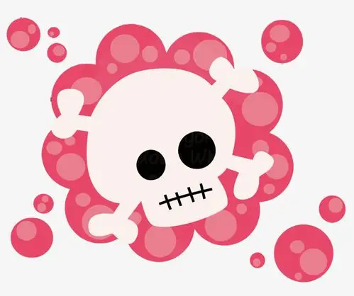 矢量粉色卡通骷髅