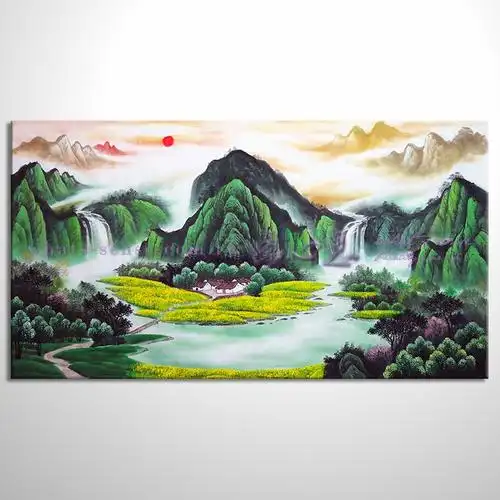 招财 山水画 聚宝盆 灵气充沛 客厅 办公室 风水画_藏风聚气 八方聚财