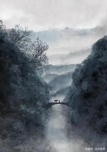 武侠风水墨画,意境美