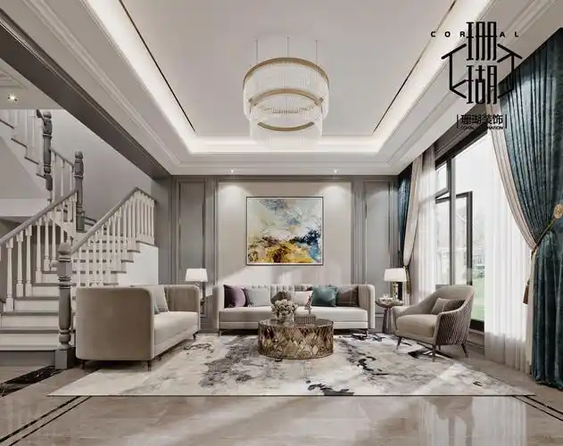 别墅装修|中央美墅330㎡_现代轻奢风格_诸暨别墅装修大宅设计 - 诸暨