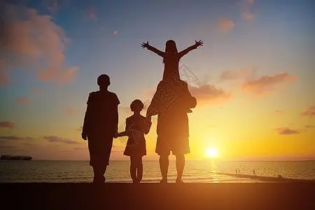 母亲节高清背景图片一家四口甜甜蜜蜜父亲节插画高清背景图片医疗健康