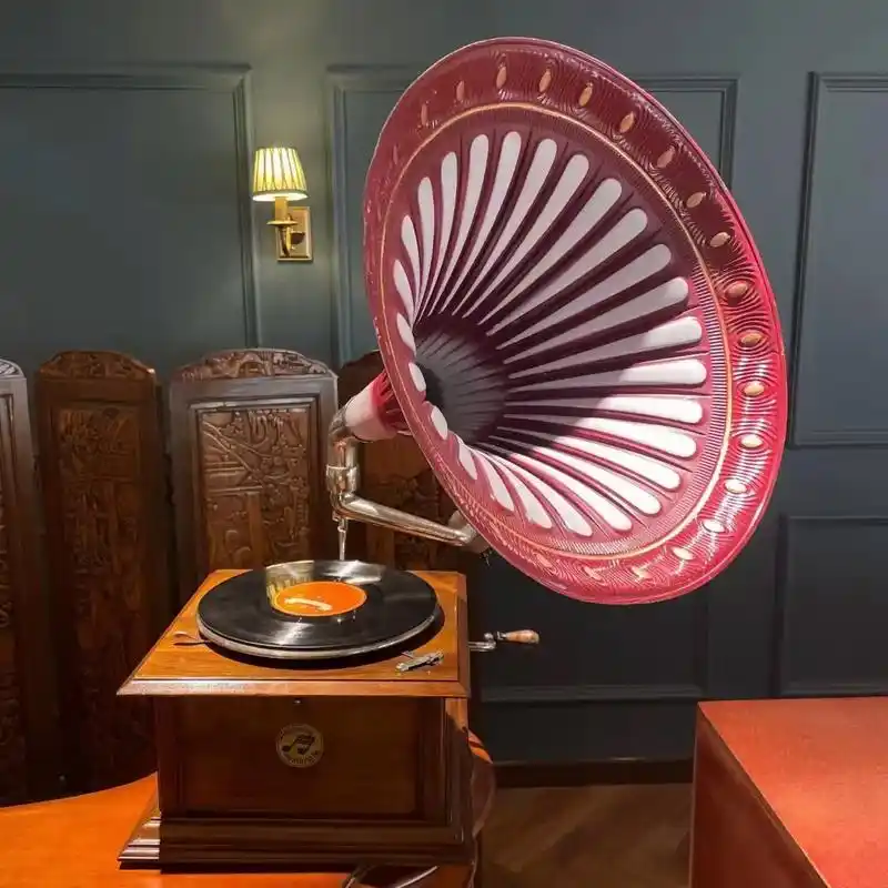 留声机.英国/columbia哥伦比亚古董大喇叭留声机 大喇 - 抖音