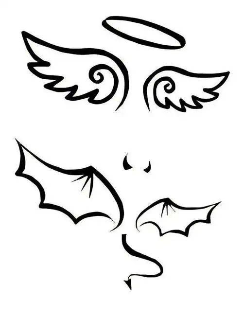 橡皮章素材,天使恶魔,翅膀素材