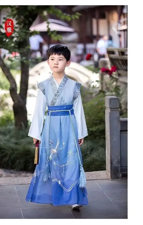 童装汉服男童秋季儿童古装男孩子中秋节衣服传统服饰春秋季2-16岁中国