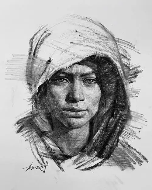 来自于艺术家kisoo chai笔下的一组人物素描#素描##肖像画##速写