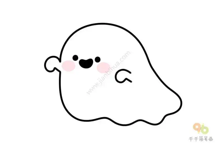 幽灵鬼魂简笔画图片大全1万圣节可爱幽灵简笔画图片素材幽灵的简笔画