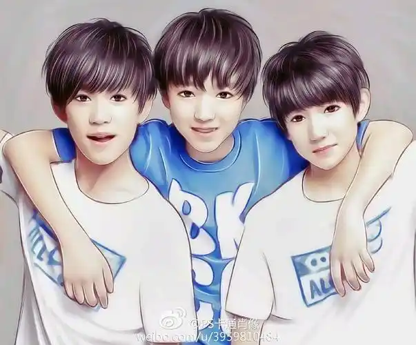 跪求一幅tfboys睡觉漫画图